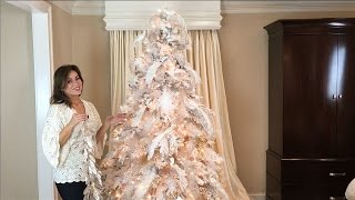 How to Decorate a White Flocked Christmas Tree Full Length [upl. by Olegnaid]