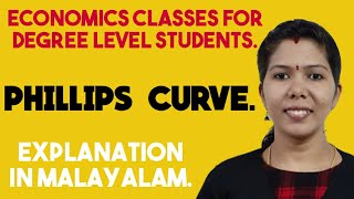 PHILLIPS CURVE  MALAYALAM EXPLANATION FOR BA BcomBBA Students [upl. by Daitzman]