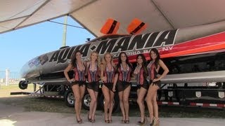 The Aquamania Girls with a Turbine Powered Offshore Superboat [upl. by Ecyarg]