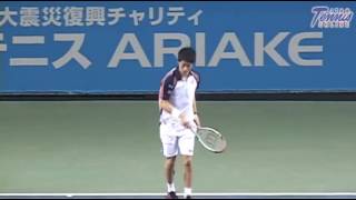 錦織圭 VS マイケル・チャン東日本大震災復興チャリティ ドリームテニスARIAKE [upl. by Hniv859]