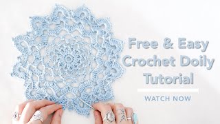 Easy Crochet Doily Tutorial For Beginners Quick Doily Pattern Flower Doily Crochet Pattern [upl. by Benetta]