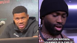 Giannis Antetokounmpo speaks on being called a child by Jaylen Brown [upl. by Barden882]