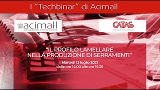 quotIl profilo lamellare nella produzione dei serramentiquot il primo quottechbinarquot firmato Acimall e Catas [upl. by Glorianna]