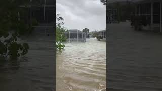 hurricanehelene sanibelisland Sanibel Island Pool underwater amp house flooded from stormsurge [upl. by Inobe]