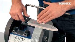 Sharpen knives with Tormeks Knife Jig SVM45 [upl. by Bessie]