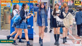 4k hdr Japan travel 2024  Walk in Shibuya 渋谷 Tokyo Japan  Relaxing Natural City ambience [upl. by Guinna]