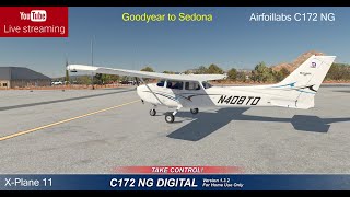 Airfoillabs C172 NG Digital from Goodyear to Sedona  XPlane 11 [upl. by Ahsiekram]