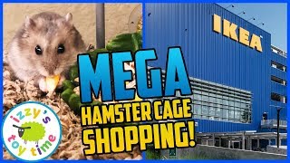 Shopping for a MEGA HAMSTER HABITAT Izzys Toy Time Adopted Hamster and Toys [upl. by Wiebmer]