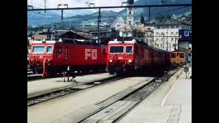 19982001 SD Shunting in DisentisMustér station RhB  FO  CLASSIC Bahnhof [upl. by Masuh]