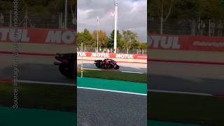 Slowmo Maverick Vinales Takes the Catalunya Corner  solidaritygp maverickviñales aprilia [upl. by Aldus]