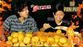 How we ate fifty Pani Puri  Spicy Pani Puri Mukbang [upl. by Ninel8]