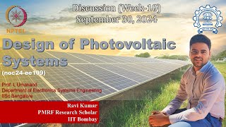 Design of Photovoltaic Systems  NPTEL  noc24ee109  Week10 [upl. by Leuas]