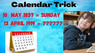 Calendar Trick  Find week day of any given date [upl. by Nylirad308]