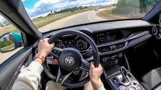 2022 Alfa Romeo Stelvio Quadrifoglio  POV Test Drive Binaural Audio [upl. by Chyou]