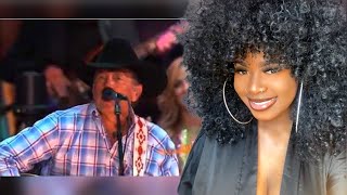 FIRST TIME REACTING TO  GEORGE STRAIT quotTHE COWBOY RIDES AWAYquot REACTION [upl. by Airetas169]