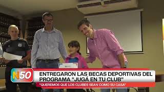 ENTREGARON LAS BECAS DEPORTIVAS DEL PROGRAMA JUGÁ EN TU CLUB [upl. by Rew]