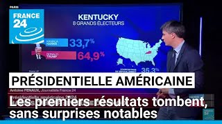 Présidentielle américaine  les premiers résultats tombent sans surprises notables • FRANCE 24 [upl. by Bathsheba]