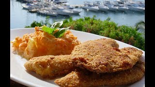 PESCADO EMPANIZADO AL HORNO Y ENSALADA DE ZANAHORIA [upl. by Brote]