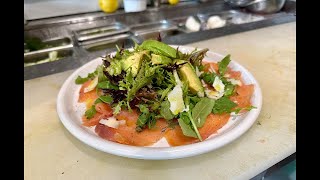 Smoked salmon carpaccio with avocado salad spanish [upl. by Olenta]