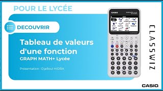 FONCTIONS  Tableau de valeurs avec la calculatrice CASIO GRAPH MATH [upl. by Haila]