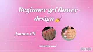 Beginner gel flower design🌺💅 nails nailart gelnails fypシ゚viral newyoutuber subscribe [upl. by Hadihsar997]