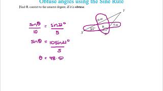 Obtuse angles using the sine rule [upl. by Akilegna]