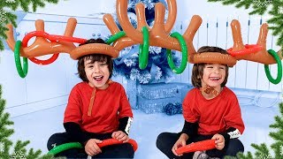 LANZA EL ARO AL RENO 🎄DANI Y EVAN son RENOS NAVIDEÑOS ❄ Juegos para toda la familia divertidos [upl. by Koerlin885]