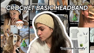 Crochet headband☃️  BEGINNER friendly super quick [upl. by Newcomb949]