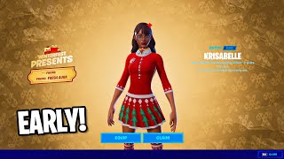 How to get Krisabelle Skin EARLY Opened Free Skin Present Early in Fortnite [upl. by Lletnahs616]