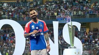 Virat Kholi interview at Wankhede stadium Crowd Chanting Kohli 40000 people [upl. by Docia]