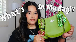 whats in my bag ⭐️ COACH Penelope Shoulder Bag 💚 [upl. by Aenert919]