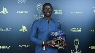 Mané wins Socrates Award amp is ranked 2nd place in the Ballon d’Or voting  Highlights [upl. by Ecyac569]