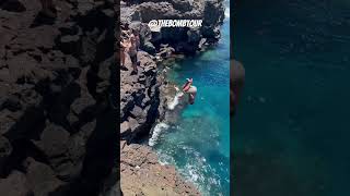 gainer flip at south point beautiful cliff jumping spot hawaii [upl. by Nikolai830]