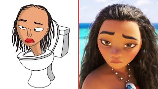 Skibidi Toilet Moana Funny Drawing Meme 😂 [upl. by Jehanna]