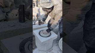 Stone Carving Process for Making Stone Mortars [upl. by Anaeli]