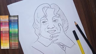 Students Day Drawing  APJ Abdul Kalam Sketch  National Students Day [upl. by Jehu]