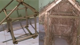 MAKING CHRISTMAS CRIB WITH BAMBOO STICKS  DIY Christmas nativity  Simple and easy Crib making [upl. by Eissahc]