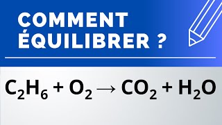 Comment équilibrer  C2H6  O2 → CO2  H2O combustion de léthane dans le dioxygène [upl. by Alohcin]