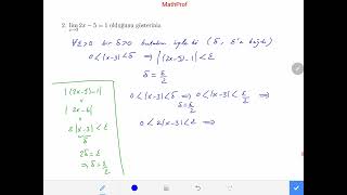 Kalkülüs Limitin Epsilon Delta Tanımı I Alıştırma Çözümleri [upl. by Nobe]