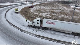 Cars and Trucks sliding on icy roads  Memphis  2024  Massive Southern Winter Storm  4k [upl. by Kistner557]