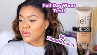 NEW 8 elf Cosmetics Satin Foundation Full Day Wear Test  First Impression [upl. by Atlanta976]