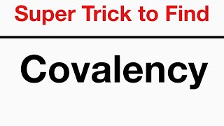 Super Trick to Find Covalency [upl. by Avraham]