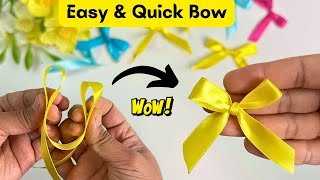 Very Easy Step By Step Bow Making  DIY Ribbon Bow  Ribbon Hair Bow Tutorial  How To Make Bow [upl. by Lambart]