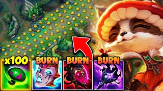 Teemo but I spend the whole game placing Shrooms TRIPLE BURN [upl. by Llehcam220]