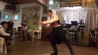 Live traditional Greek music and dancing at Aphrodite restaurant in Paphos Cyprus [upl. by Devitt494]