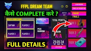 FFPL DREAM TEAM EVENT FULL DETAILSHOW TO COMPLETE FFPL DREAM TEAMPRO LEAGUE [upl. by Wrennie]