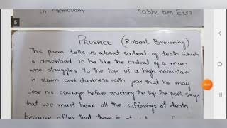 HSSC I English Literature Lecture 14 Poem Prospice by Robert Browning Fbise [upl. by Yeldua]