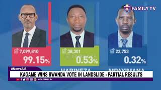 Kagame Wins Rwanda Vote In Landslide Partial Results [upl. by Elleahcim]