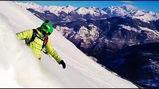 GoPro snowboarding Freeride les 3 vallees Val Thorens Meribel Courchevel [upl. by Bashee]