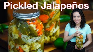 DELICIOUS Pickled Jalapeños  Jalapenos en escabeche  Mexican Food  Villa Cocina [upl. by Noicpesnoc]